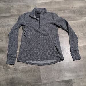 Lululemon Outrun 1/2 Zip Top Womens Grey Hazy Heather Thumbholes Size 4